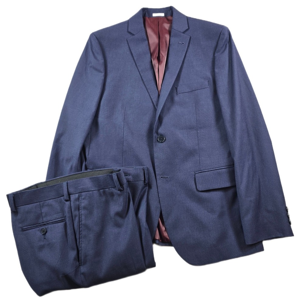 Joseph Abboud Suit Boys Size 18 2 Piece Pants 33x30 Navy Blue Stretch Formal